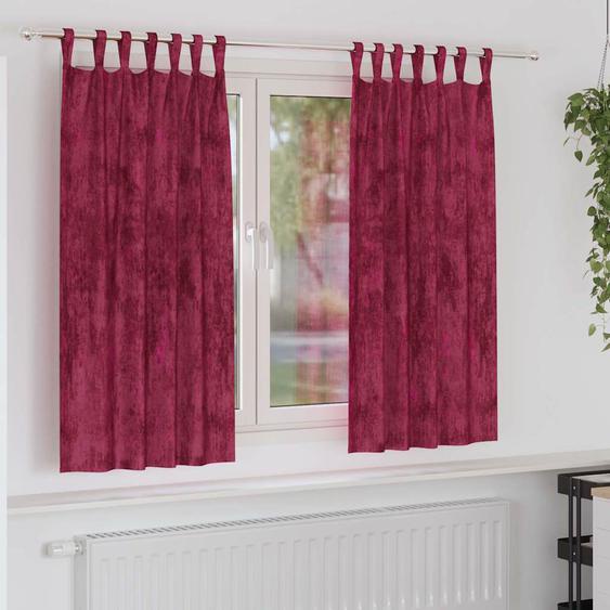 Rideaux en velours 2 pcs Rouge bordeaux 175 x 140 cm Velours