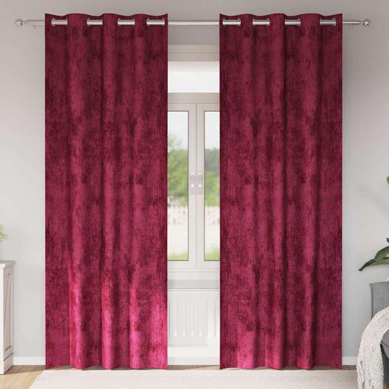 Rideaux en velours 2 pcs Rouge bordeaux 245 x 140 cm Velours