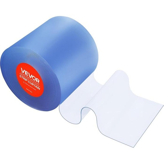 Rideau à lanières en PVC transparent, longueur 30,8 m x largeur 30,5 cm, rouleau en vrac de lanières en plastique pour portes, rideaux pour portes de chambres froides et de congélateurs pour supermarchés, garages, entrepôts, granges, animaleries