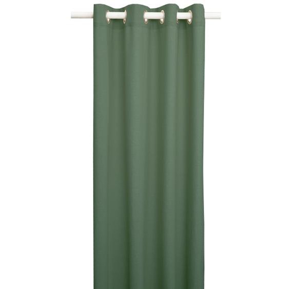 Rideau à œillets en coton recyclé vert loden 135x250cm Lina