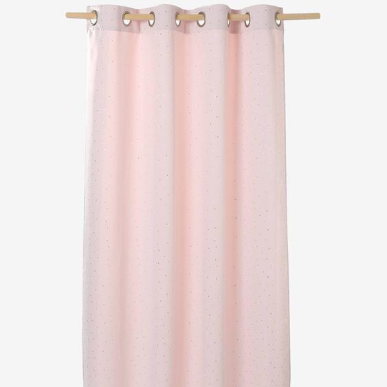 Rideau à œillets tamisant imprimé étoile rose imprimé étoiles