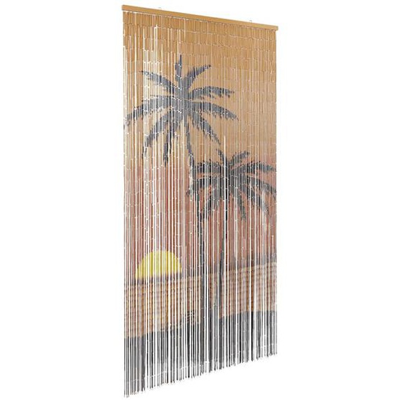Rideau anti-insectes imprimé palmier 100x220 cm bambou