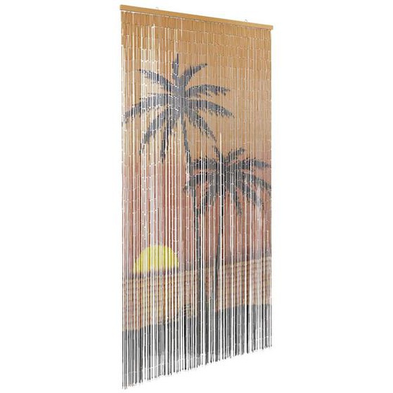Rideau anti-insectes imprimé palmier 90x220 cm bambou