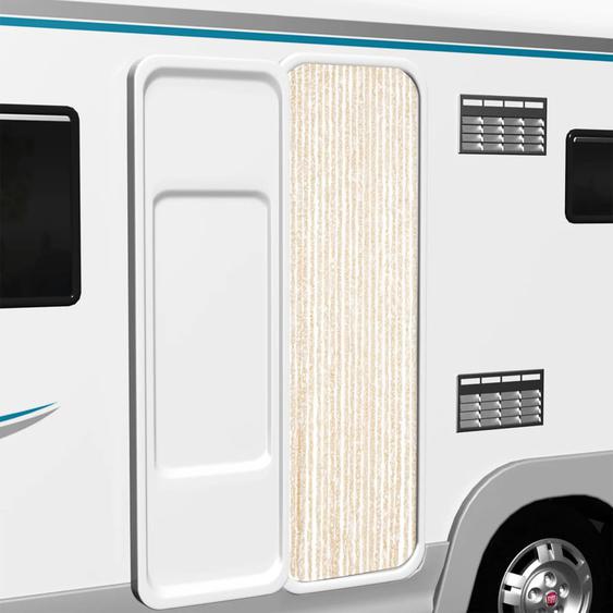 Rideau anti-mouches beige et blanc 56x200 cm chenille