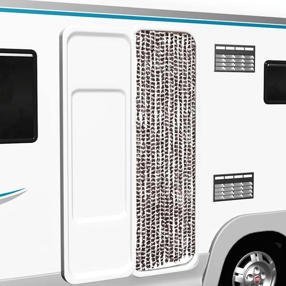 Rideau anti-mouches beige et marron 56x200 cm chenille