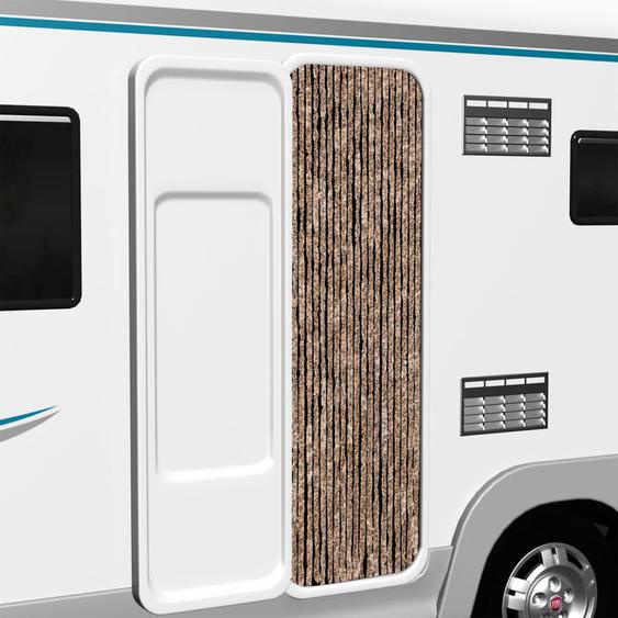 Rideau anti-mouches beige et marron foncé 56x185 cm chenille