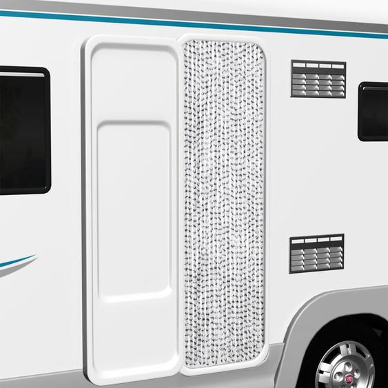 Rideau anti-mouches gris clair et gris foncé 56x200 cm chenille