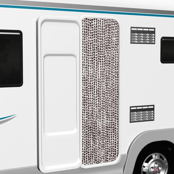 Rideau anti-mouches marron et blanc 56x200 cm chenille