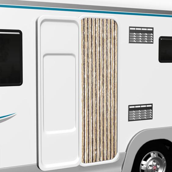 Rideau anti-mouches marron foncé et beige 56x200 cm chenille