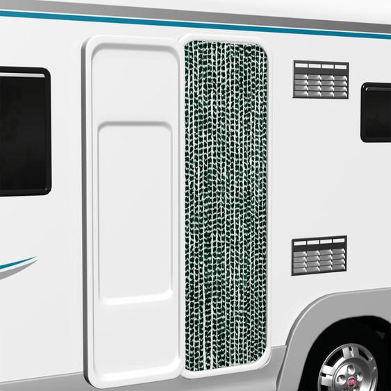 Rideau anti-mouches vert et blanc 56x200 cm chenille