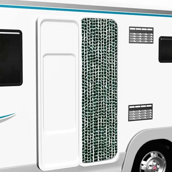 Rideau anti-mouches vert et blanc 56x200 cm chenille