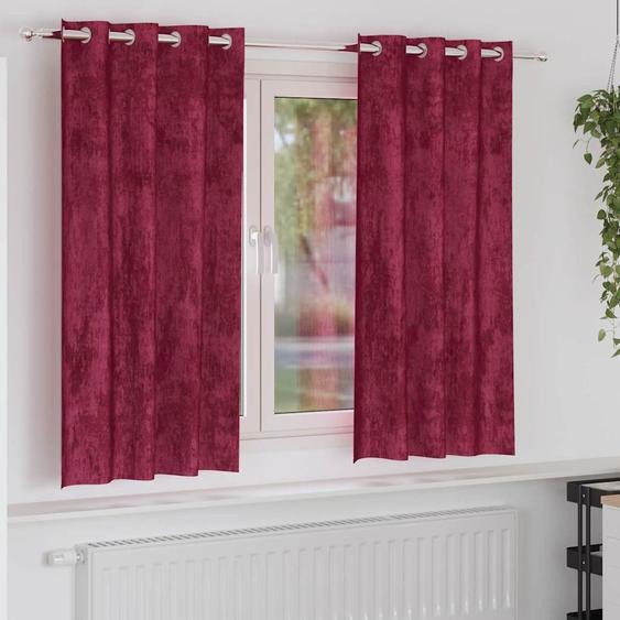Rideaux en velours 2 pcs Bordeaux 175 x 140 cm Velours