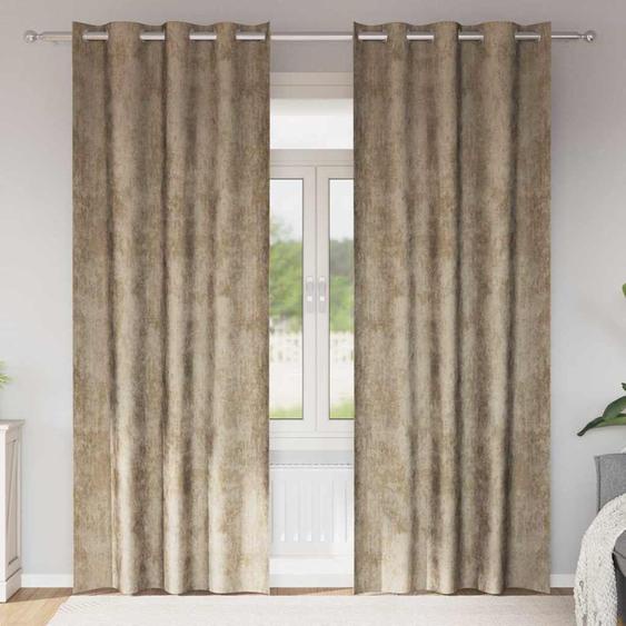 Rideaux en velours 2 pcs Champagne 225 x 140 cm Velours