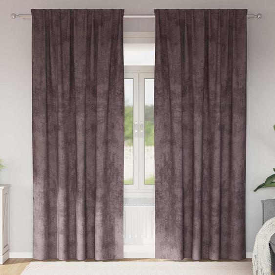 Rideaux en velours 2 pcs Marron 260 x 140 cm Velours