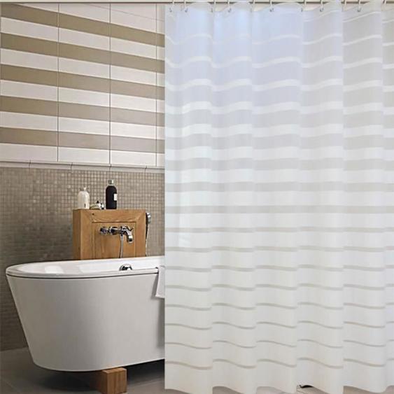 Rideau de Douche Anti Moisissure 180 X 200 cmWOVTE Semi Transparent EVA Rideaux de Douche Lavable pour Baignoire Salle de Bain A
