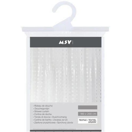Rideau de douche - Bristol white - PVC - 180 x 200 cm - MSV