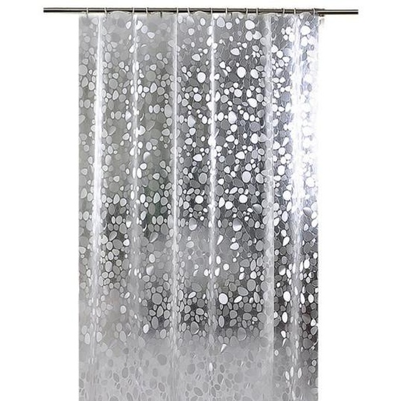 Rideau de Douche - DAMILY - 180x180cm - Imperméable - Motif de galets - Résistant à la Moisissure