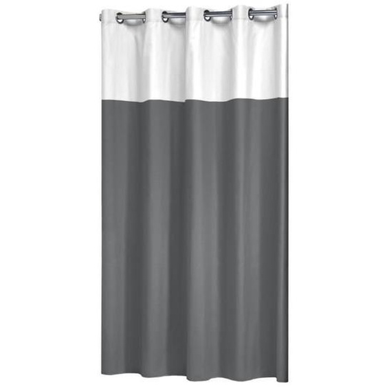 Rideau de douche double de SealSkin 180x200 cm gris et blanc en Polyester et coton