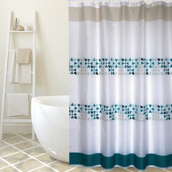 Rideau de douche en polyester 180x200cm Porto - MSV - Vert - Anti-moisissure - Design moderne