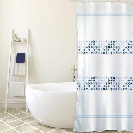 Rideau de douche en polyester 180x200cm Premium Malta Bleu - MSV - Anti-moisissure - Design moderne