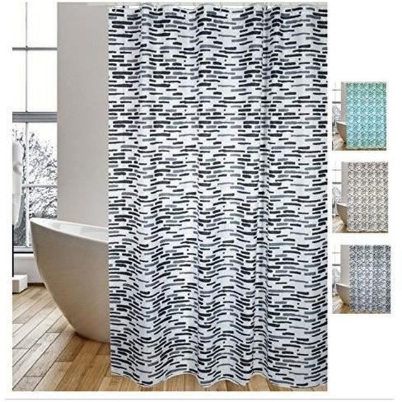 Rideau de douche en polyester MSV - LOFT - 180x200cm - Contemporain - Design - Blanc