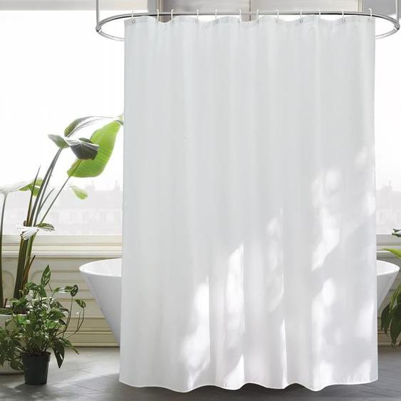 Rideau de douche extra large blanc imperméable lavable anti-moisissure rideau de salle de bain tissu textile rideau de salle de