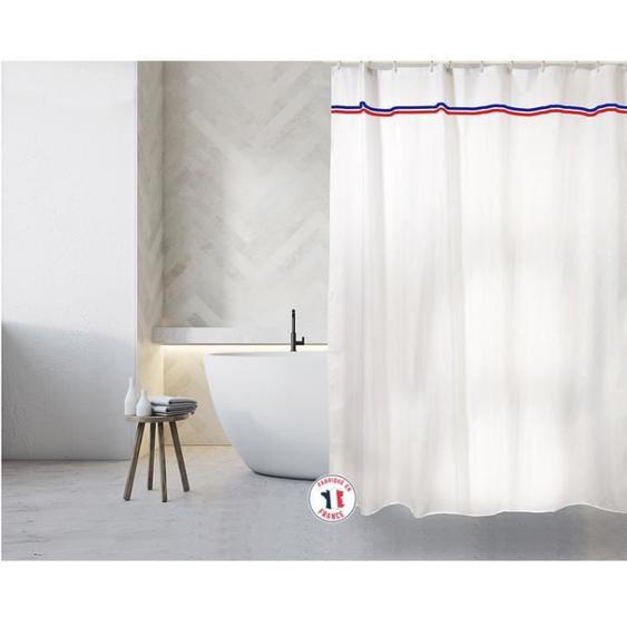 Rideau de douche Français - MSV - ELEGANCE - Polyester - Blanc - 180x200cm