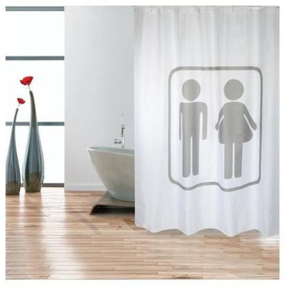 Rideau de douche - MSV - 180x200cm - Polyester - Imperméable - Antimicrobien