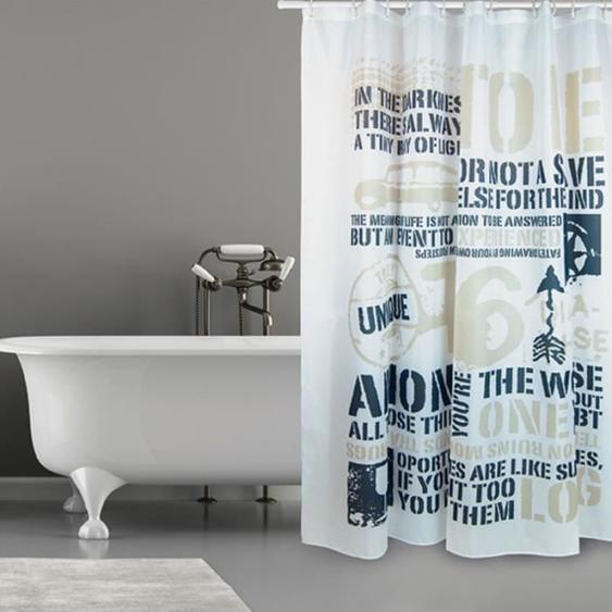 Rideau de douche - MSV - 180x200cm - Polyester - Multicolore - Anti-moisissure