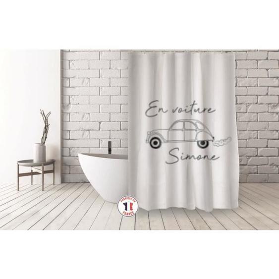 Rideau de douche - MSV - 2 CV - Polyester - Noir & Blanc