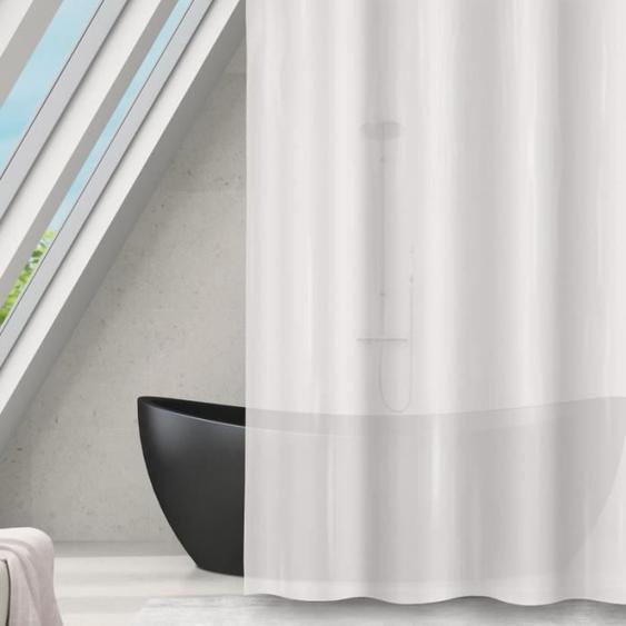Rideau de douche - MSV - ROMANA - 120x200cm - Polyester - Blanc transparent