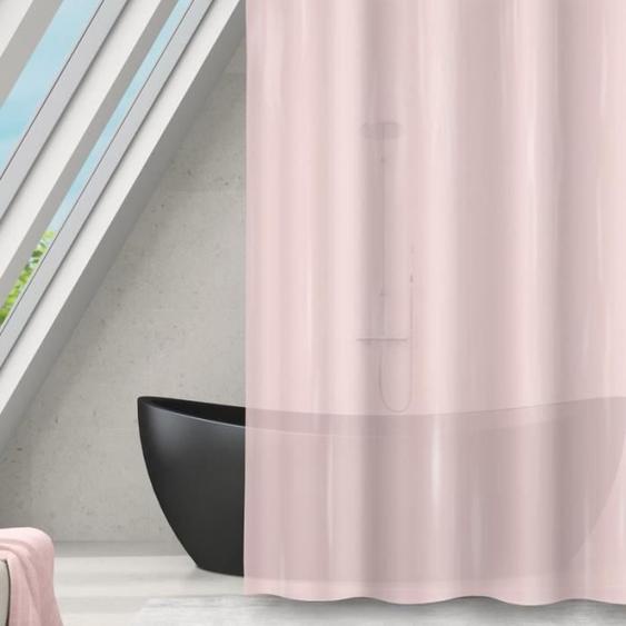 Rideau de douche - MSV - ROMANA - 180x180cm - Polyester - Rose clair transparent