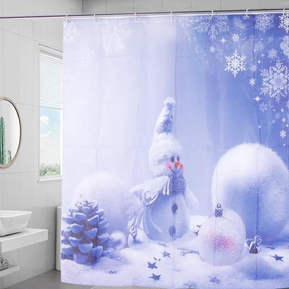Rideau de douche - OMABETA - 120x180 cm - Imperméable - Motif de Noël - Polyester