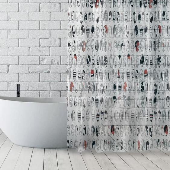 Rideau de douche Polyester GRAPHIC DESIGN 180x180cm Multicolor - MSV - Anti-moisissure - Antibactérien
