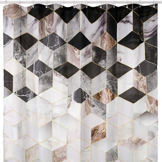 Rideau de douche, rideaux de douche, anti-moisissure, imperméable, rideau textile, rideau de salle de bain lavable, tissu polyester