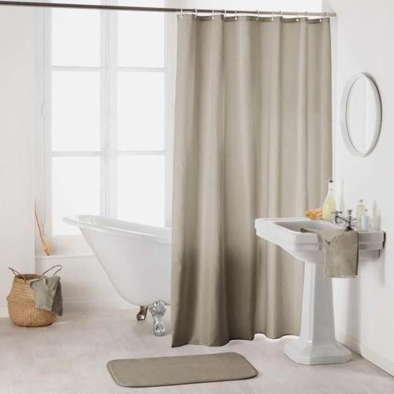 Rideau de douche uni Essencia 180x200cm Taupe - Paris Prix - Polyester - Accessoires de salle de bain