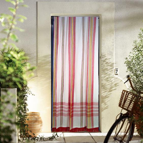 Rideau de Porte Marseillais à rayures dAntan Rouge 140x250 cm