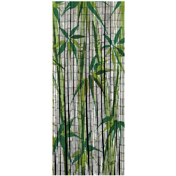 Rideau de porte motif Plantes de bambou WENKO, Fabriqué à la main, Rideau anti-mouches, Protection anti insectes, Brise vue, Echeveaux de bambou,