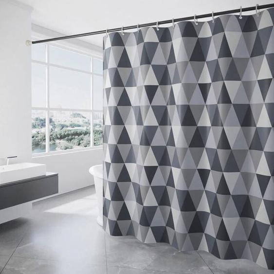 Rideau Douche Rideau de Douche 180x180 cm Rideau Baignoire pour Salle Motif Triangle PZCC