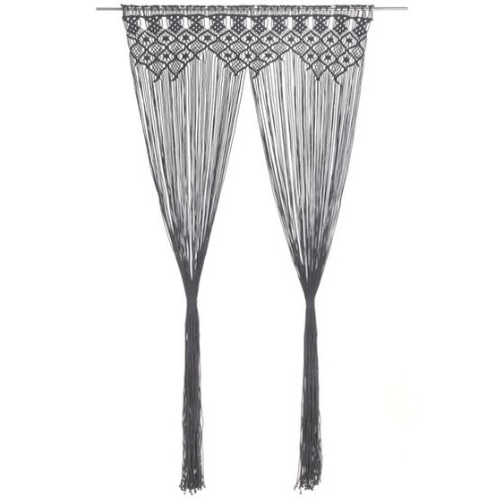 Rideau en macramé Anthracite 140x240 cm Coton
