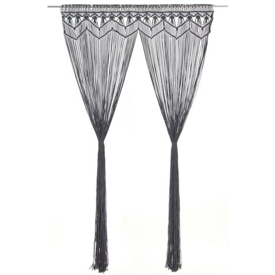 Rideau en macramé Anthracite 140x240 cm Coton