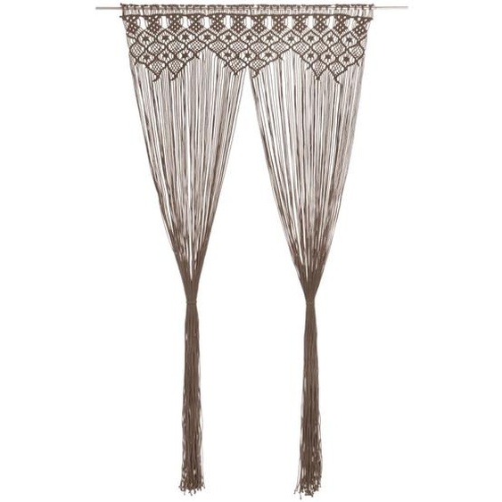 Rideau en macramé Taupe 140x240 cm Coton