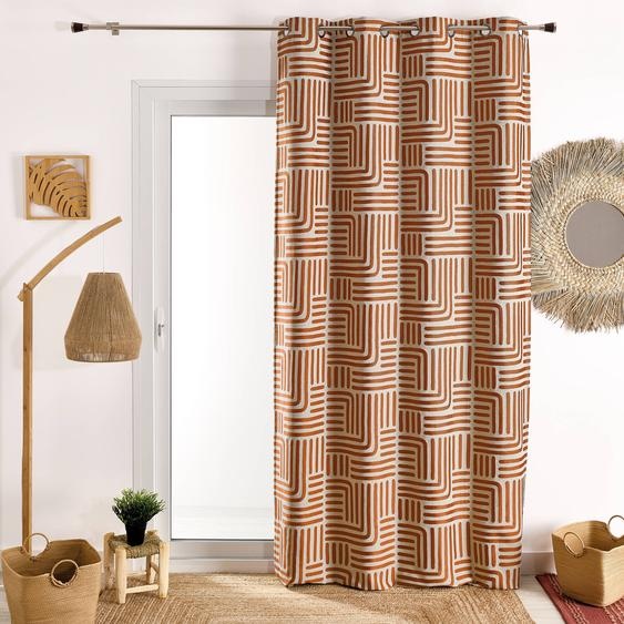 Rideau Jacquard Imprimé Lignes -