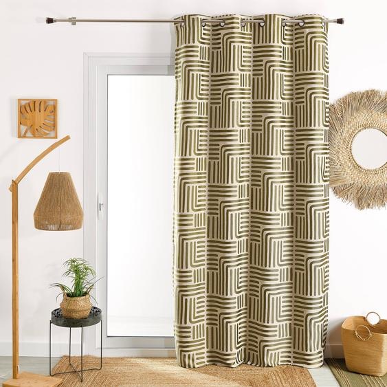 Rideau Jacquard Imprimé Lignes -