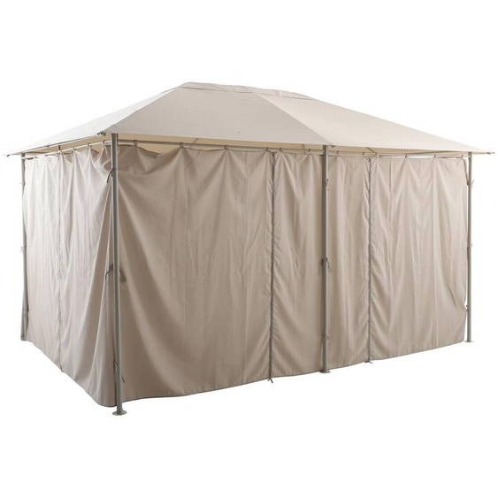Rideau, moustiquaire SANTORINI Beige Lin Pour 4 x 3 m - 1 côté 2,6 1,9 Polyester Hespéride