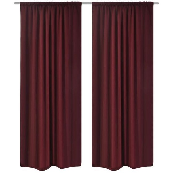 Rideau occultant 2 pcs à double couche 140 x 245 cm Bordeaux