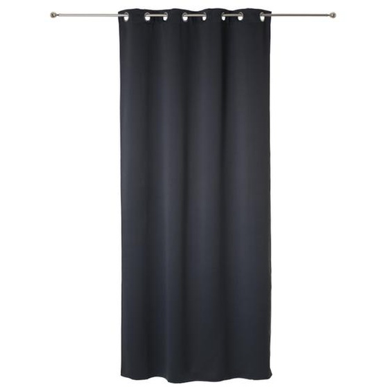 Rideau occultant à oeillets 140x260cm en polyester gris foncé