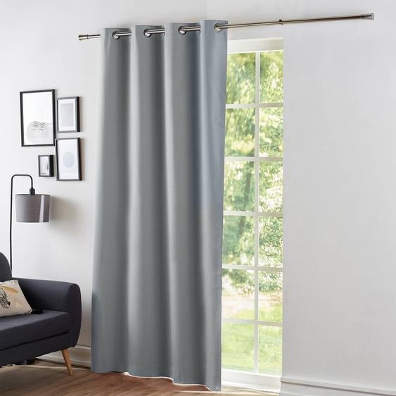 Rideau occultant bachette uni - Rideau : Largeur 135 X Hauteur 180cm - Gris - Colombine