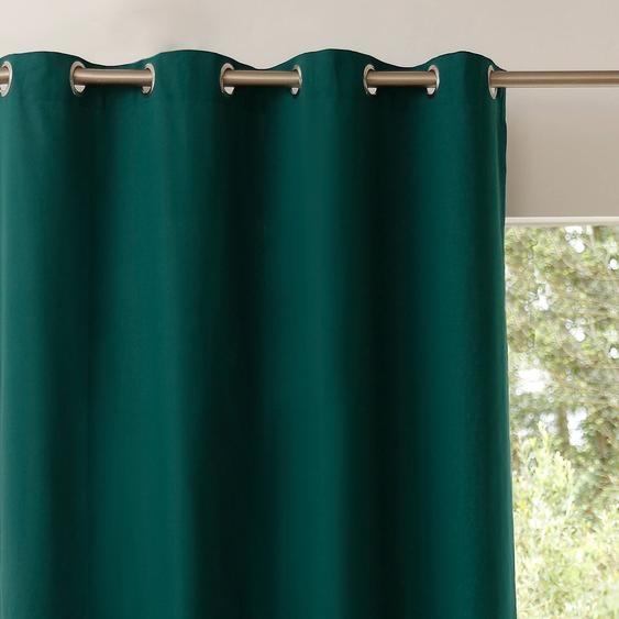 Rideau occultant bachette uni - Rideau : Largeur 135 X Hauteur 260cm - Vert - Colombine