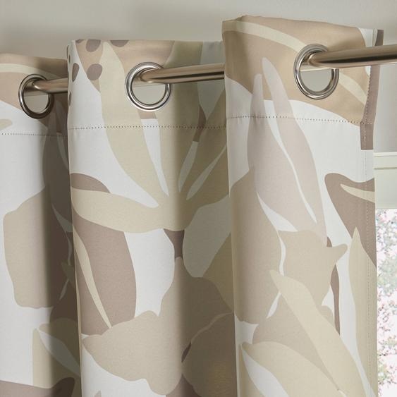 Rideau occultant imprimé végétal - Rideau : Largeur 140 X Hauteur 160cm - Écru - Colombine